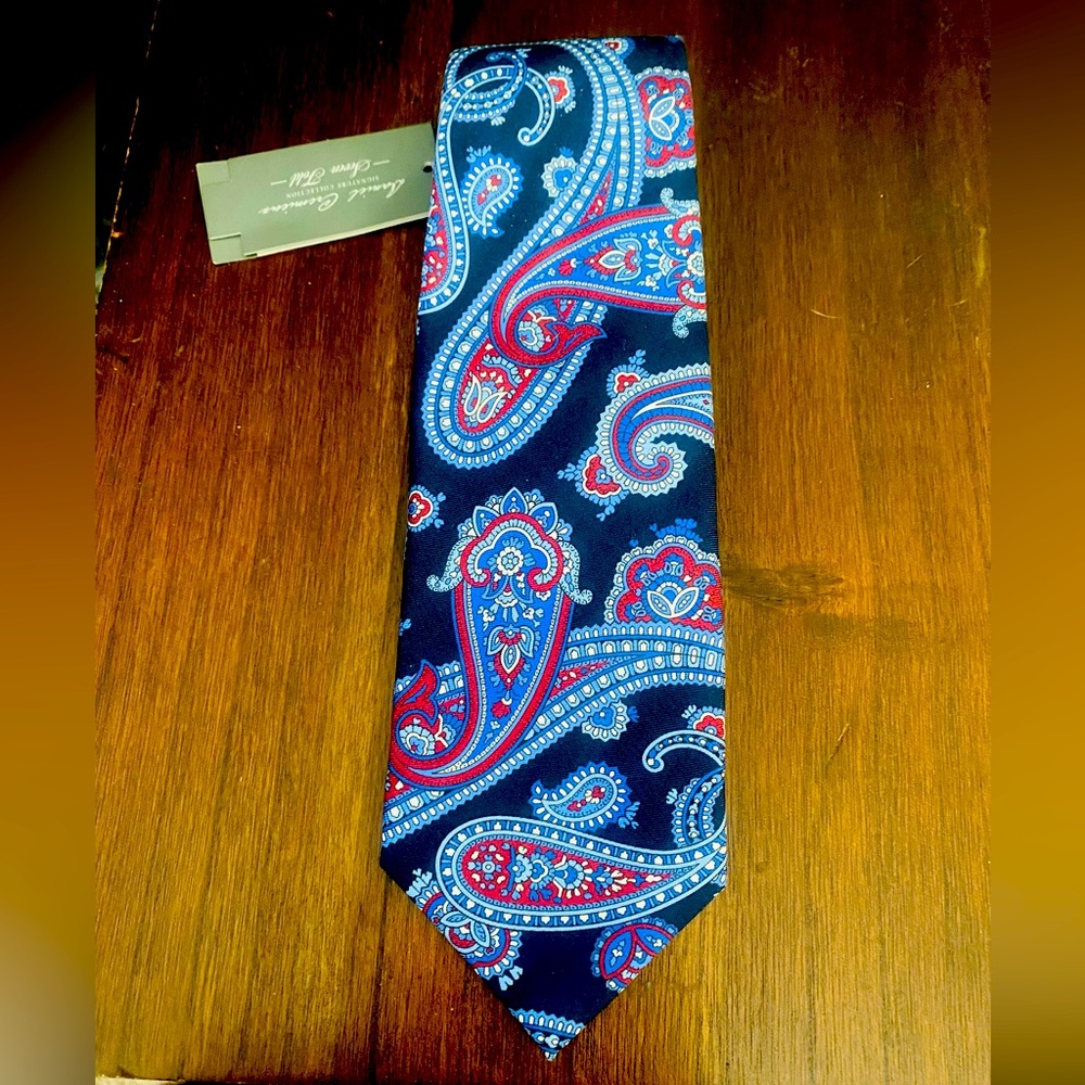 - Daniel Cremieux Silk Seven-Fold Limited Edition Neck Tie.Paisley D Blue(115)